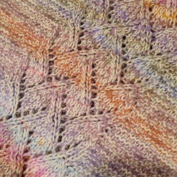 Oversized scarf/wrap, handmade knit, pastel colors, NWOT - Picture 9 of 11